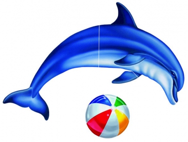 Víz alatti matrica Delfin labdával kicsi K0016 Víz alatti matrica Delfin labdával kicsi K0016